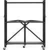 image:imageVEVOR 4Tier Foldable Storage Shelf 26W x 13D x 46H Inch Folding Metal Rack Shelving Unit No Assembly Organizer Shelf with 5 Wheels amp 4 Hooks for Pantry Kitchen Garage Basement BlackBlack