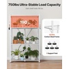 image:imageVEVOR 4Tier Foldable Storage Shelf 26W x 13D x 46H Inch Folding Metal Rack Shelving Unit No Assembly Organizer Shelf with 5 Wheels amp 4 Hooks for Pantry Kitchen Garage Basement BlackWhite