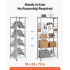 image:imageVEVOR 4Tier Foldable Storage Shelf 26W x 13D x 46H Inch Folding Metal Rack Shelving Unit No Assembly Organizer Shelf with 5 Wheels amp 4 Hooks for Pantry Kitchen Garage Basement BlackGrey