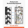 image:imageVEVOR 4Tier Foldable Storage Shelf 26W x 13D x 46H Inch Folding Metal Rack Shelving Unit No Assembly Organizer Shelf with 5 Wheels amp 4 Hooks for Pantry Kitchen Garage Basement BlackBlack