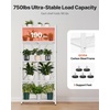 image:imageVEVOR 4Tier Foldable Storage Shelf 26W x 13D x 46H Inch Folding Metal Rack Shelving Unit No Assembly Organizer Shelf with 5 Wheels amp 4 Hooks for Pantry Kitchen Garage Basement BlackWhite