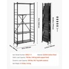 image:imageVEVOR 4Tier Foldable Storage Shelf 26W x 13D x 46H Inch Folding Metal Rack Shelving Unit No Assembly Organizer Shelf with 5 Wheels amp 4 Hooks for Pantry Kitchen Garage Basement BlackBlack
