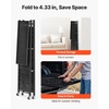 image:imageVEVOR 4Tier Foldable Storage Shelf 26W x 13D x 46H Inch Folding Metal Rack Shelving Unit No Assembly Organizer Shelf with 5 Wheels amp 4 Hooks for Pantry Kitchen Garage Basement BlackBlack