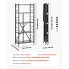 image:imageVEVOR 4Tier Foldable Storage Shelf 26W x 13D x 46H Inch Folding Metal Rack Shelving Unit No Assembly Organizer Shelf with 5 Wheels amp 4 Hooks for Pantry Kitchen Garage Basement BlackBlack