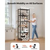 image:imageVEVOR 4Tier Foldable Storage Shelf 26W x 13D x 46H Inch Folding Metal Rack Shelving Unit No Assembly Organizer Shelf with 5 Wheels amp 4 Hooks for Pantry Kitchen Garage Basement BlackBlack