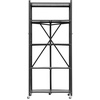image:imageVEVOR 4Tier Foldable Storage Shelf 26W x 13D x 46H Inch Folding Metal Rack Shelving Unit No Assembly Organizer Shelf with 5 Wheels amp 4 Hooks for Pantry Kitchen Garage Basement BlackBlack