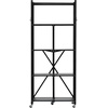 image:imageVEVOR 4Tier Foldable Storage Shelf 26W x 13D x 46H Inch Folding Metal Rack Shelving Unit No Assembly Organizer Shelf with 5 Wheels amp 4 Hooks for Pantry Kitchen Garage Basement BlackBlack