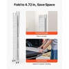 image:imageVEVOR 4Tier Foldable Storage Shelf 26W x 13D x 46H Inch Folding Metal Rack Shelving Unit No Assembly Organizer Shelf with 5 Wheels amp 4 Hooks for Pantry Kitchen Garage Basement BlackWhite