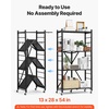 image:imageVEVOR 4Tier Foldable Storage Shelf 26W x 13D x 46H Inch Folding Metal Rack Shelving Unit No Assembly Organizer Shelf with 5 Wheels amp 4 Hooks for Pantry Kitchen Garage Basement BlackBlack