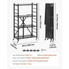 image:imageVEVOR 4Tier Foldable Storage Shelf 26W x 13D x 46H Inch Folding Metal Rack Shelving Unit No Assembly Organizer Shelf with 5 Wheels amp 4 Hooks for Pantry Kitchen Garage Basement BlackBlack
