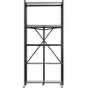 image:imageVEVOR 4Tier Foldable Storage Shelf 26W x 13D x 46H Inch Folding Metal Rack Shelving Unit No Assembly Organizer Shelf with 5 Wheels amp 4 Hooks for Pantry Kitchen Garage Basement BlackBlack