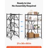 image:imageVEVOR 4Tier Foldable Storage Shelf 26W x 13D x 46H Inch Folding Metal Rack Shelving Unit No Assembly Organizer Shelf with 5 Wheels amp 4 Hooks for Pantry Kitchen Garage Basement BlackBlack