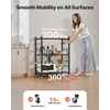 image:imageVEVOR 4Tier Foldable Storage Shelf 26W x 13D x 46H Inch Folding Metal Rack Shelving Unit No Assembly Organizer Shelf with 5 Wheels amp 4 Hooks for Pantry Kitchen Garage Basement BlackBlack