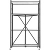 image:imageVEVOR 4Tier Foldable Storage Shelf 26W x 13D x 46H Inch Folding Metal Rack Shelving Unit No Assembly Organizer Shelf with 5 Wheels amp 4 Hooks for Pantry Kitchen Garage Basement BlackBlack