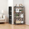 image:imageVEVOR 4Tier Foldable Storage Shelf 26W x 13D x 46H Inch Folding Metal Rack Shelving Unit No Assembly Organizer Shelf with 5 Wheels amp 4 Hooks for Pantry Kitchen Garage Basement BlackBlack