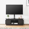 image:imageVEVOR 52 TV Stand with Mount for up to 75 in TVs Entertainment Center with Power Outlet amp LED Lights Height Adjustable TV Console with Mount with 3 Tiers Storage Cabinets for Bedroom Living RoomBlack