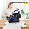 image:imageVEVOR 8 in 1 Heat Press Machine 15x15 Inch 360 Swing Away Tshirt Press Digital Professional Sublimation Heat Transfer for T Shirts Hat Cap Mug PlateBlue
