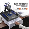 image:imageVEVOR 8 in 1 Heat Press Machine 15x15 Inch 360 Swing Away Tshirt Press Digital Professional Sublimation Heat Transfer for T Shirts Hat Cap Mug PlateBlue