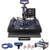 image:imageVEVOR 8 in 1 Heat Press Machine 15x15 Inch 360 Swing Away Tshirt Press Digital Professional Sublimation Heat Transfer for T Shirts Hat Cap Mug PlateBlue