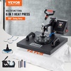 image:imageVEVOR 8 in 1 Heat Press Machine 15x15 Inch 360 Swing Away Tshirt Press Digital Professional Sublimation Heat Transfer for T Shirts Hat Cap Mug PlateBlack  Red