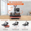 image:imageVEVOR 8 in 1 Heat Press Machine 15x15 Inch 360 Swing Away Tshirt Press Digital Professional Sublimation Heat Transfer for T Shirts Hat Cap Mug PlateBlack  Red