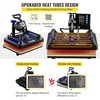 image:imageVEVOR 8 in 1 Heat Press Machine 15x15 Inch 360 Swing Away Tshirt Press Digital Professional Sublimation Heat Transfer for T Shirts Hat Cap Mug PlateBlue