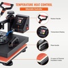 image:imageVEVOR 8 in 1 Heat Press Machine 15x15 Inch 360 Swing Away Tshirt Press Digital Professional Sublimation Heat Transfer for T Shirts Hat Cap Mug PlateBlack  Red