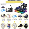 image:imageVEVOR 8 in 1 Heat Press Machine 15x15 Inch 360 Swing Away Tshirt Press Digital Professional Sublimation Heat Transfer for T Shirts Hat Cap Mug PlateBlue