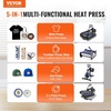 image:imageVEVOR 8 in 1 Heat Press Machine 15x15 Inch 360 Swing Away Tshirt Press Digital Professional Sublimation Heat Transfer for T Shirts Hat Cap Mug PlateBlue