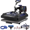 image:imageVEVOR 8 in 1 Heat Press Machine 15x15 Inch 360 Swing Away Tshirt Press Digital Professional Sublimation Heat Transfer for T Shirts Hat Cap Mug PlateBlue