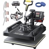 image:imageVEVOR 8 in 1 Heat Press Machine 15x15 Inch 360 Swing Away Tshirt Press Digital Professional Sublimation Heat Transfer for T Shirts Hat Cap Mug PlateBlack