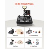 image:imageVEVOR 8 in 1 Heat Press Machine 15x15 Inch 360 Swing Away Tshirt Press Digital Professional Sublimation Heat Transfer for T Shirts Hat Cap Mug PlateBlack