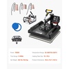 image:imageVEVOR 8 in 1 Heat Press Machine 15x15 Inch 360 Swing Away Tshirt Press Digital Professional Sublimation Heat Transfer for T Shirts Hat Cap Mug PlateBlack