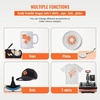 image:imageVEVOR 8 in 1 Heat Press Machine 15x15 Inch 360 Swing Away Tshirt Press Digital Professional Sublimation Heat Transfer for T Shirts Hat Cap Mug PlateBlack  Red