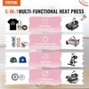 image:imageVEVOR 8 in 1 Heat Press Machine 15x15 Inch 360 Swing Away Tshirt Press Digital Professional Sublimation Heat Transfer for T Shirts Hat Cap Mug PlatePink
