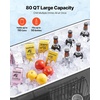 image:imageVEVOR 80 Quart Rolling Ice Chest Holds up to 50 Bottles  110 Cans Portable Patio Party Bar Drink Cooler Cart with Bottom Shelf Beverage Pool with Side Basket and Bottle Opener Black