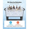 image:imageVEVOR 80 Quart Rolling Ice Chest Holds up to 50 Bottles  110 Cans Portable Patio Party Bar Drink Cooler Cart with Bottom Shelf Beverage Pool with Side Basket and Bottle Opener Black