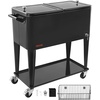 image:imageVEVOR 80 Quart Rolling Ice Chest Holds up to 50 Bottles  110 Cans Portable Patio Party Bar Drink Cooler Cart with Bottom Shelf Beverage Pool with Side Basket and Bottle Opener Black