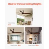 image:imageVEVOR 96 In Ceiling Fan without Light 6Speed Remote Control Aluminum 8Blade Reversible DC Motor Modern Low Profile Flush Mount Exterior Fan for Bedroom Living Room Patio IndoorOutdoor BlackWalnut