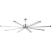 image:imageVEVOR 96 In Ceiling Fan without Light 6Speed Remote Control Aluminum 8Blade Reversible DC Motor Modern Low Profile Flush Mount Exterior Fan for Bedroom Living Room Patio IndoorOutdoor BlackBrushed Nickel
