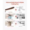 image:imageVEVOR 96 In Ceiling Fan without Light 6Speed Remote Control Aluminum 8Blade Reversible DC Motor Modern Low Profile Flush Mount Exterior Fan for Bedroom Living Room Patio IndoorOutdoor BlackWalnut