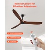 image:imageVEVOR 96 In Ceiling Fan without Light 6Speed Remote Control Aluminum 8Blade Reversible DC Motor Modern Low Profile Flush Mount Exterior Fan for Bedroom Living Room Patio IndoorOutdoor BlackWalnut
