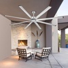 image:imageVEVOR 96 In Ceiling Fan without Light 6Speed Remote Control Aluminum 8Blade Reversible DC Motor Modern Low Profile Flush Mount Exterior Fan for Bedroom Living Room Patio IndoorOutdoor BlackBrushed Nickel