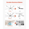 image:imageVEVOR 96 In Ceiling Fan without Light 6Speed Remote Control Aluminum 8Blade Reversible DC Motor Modern Low Profile Flush Mount Exterior Fan for Bedroom Living Room Patio IndoorOutdoor BlackBrushed Nickel
