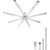 image:imageVEVOR 96 In Ceiling Fan without Light 6Speed Remote Control Aluminum 8Blade Reversible DC Motor Modern Low Profile Flush Mount Exterior Fan for Bedroom Living Room Patio IndoorOutdoor BlackBrushed Nickel