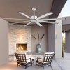 image:imageVEVOR 96 In Ceiling Fan without Light 6Speed Remote Control Aluminum 8Blade Reversible DC Motor Modern Low Profile Flush Mount Exterior Fan for Bedroom Living Room Patio IndoorOutdoor BlackBrushed Nickel