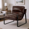 image:imageVEVOR Accent Chair Modern PU Leather Armchair Cozy Upholstered Chair with Soft Foam Cushioning Sturdy Metal Frame and Detachable Cushion for Living Room Bedroom Reading Room Office BrownBrown