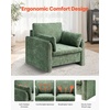 image:imageVEVOR Accent Chair Modern PU Leather Armchair Cozy Upholstered Chair with Soft Foam Cushioning Sturdy Metal Frame and Detachable Cushion for Living Room Bedroom Reading Room Office BrownGreen