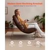 image:imageVEVOR Accent Chair Modern PU Leather Armchair Cozy Upholstered Chair with Soft Foam Cushioning Sturdy Metal Frame and Detachable Cushion for Living Room Bedroom Reading Room Office BrownBrown