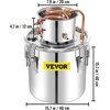 image:imageVEVOR Alcohol Still 132Gal50L Alcohol Distiller Stainless Steel Distillery Kit for Alcohol With Copper Tube amp Pump Home Brewing Kit Buildin Thermometer for DIY Whisky Wine BrandySilver